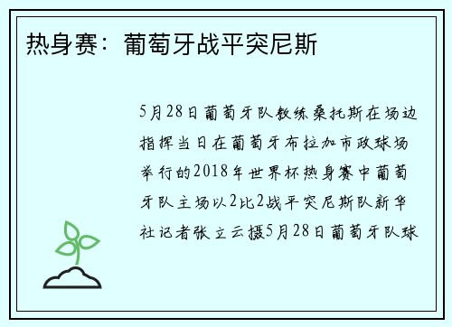 热身赛：葡萄牙战平突尼斯